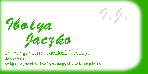 ibolya jaczko business card